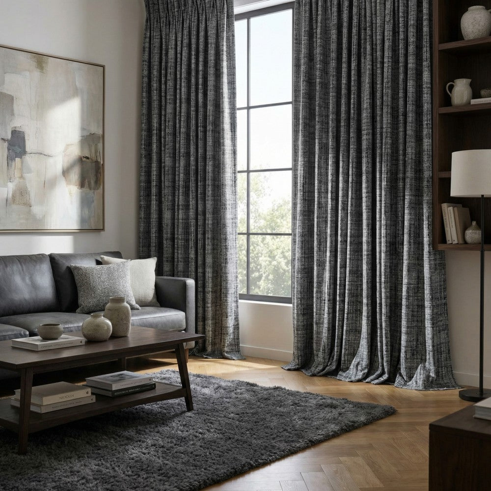 Marti Abstract Stripe Textured Curtains