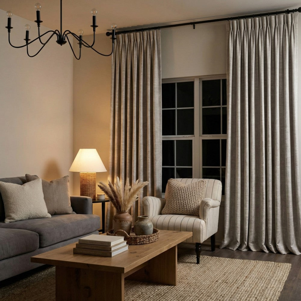 Marti Abstract Stripe Textured Curtains