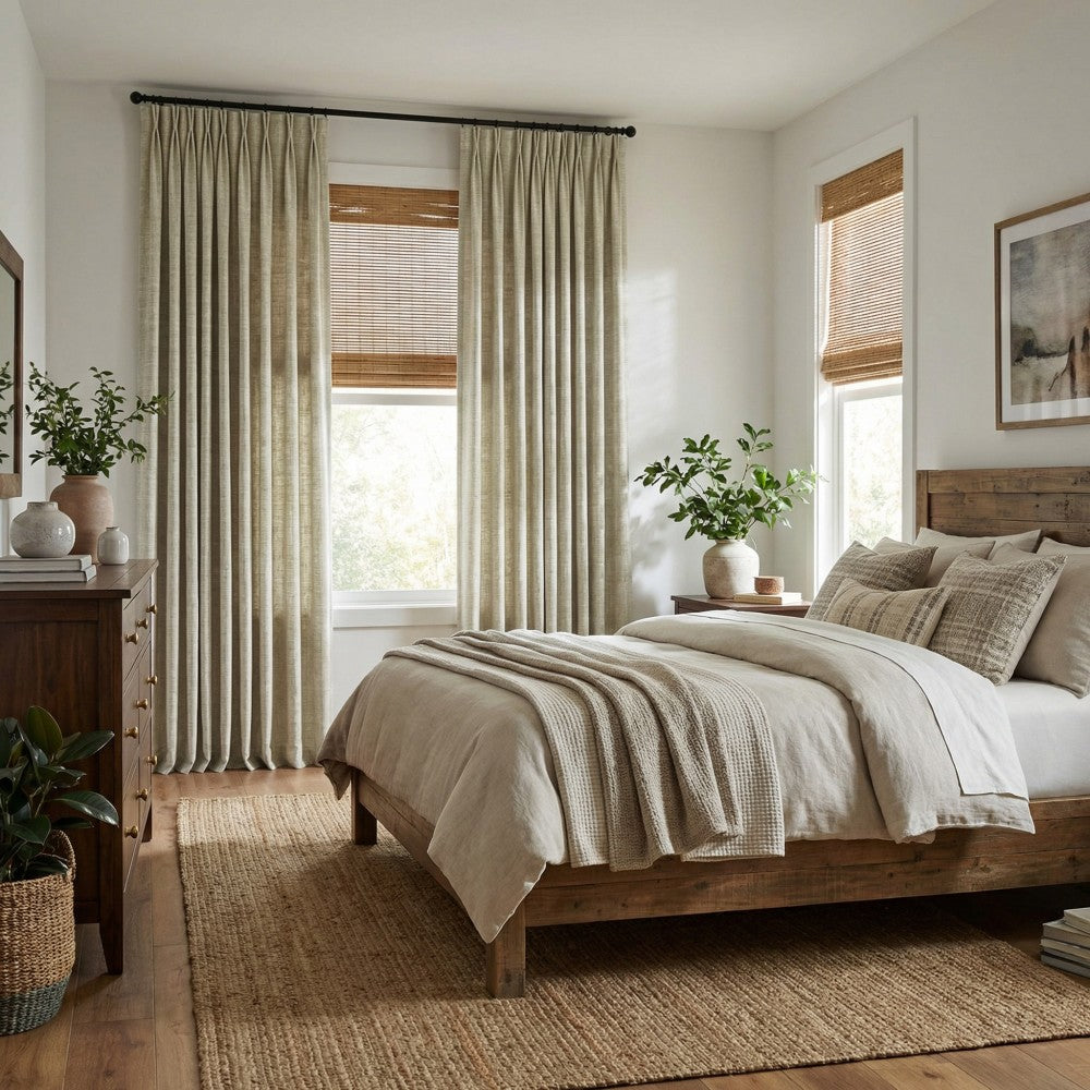 Marti Abstract Stripe Textured Curtains