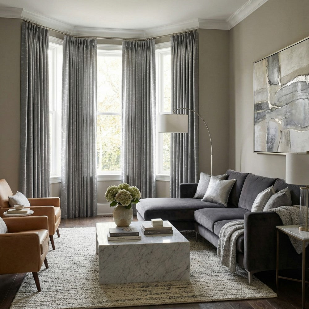 Marybel Glossy Abstract Ripple Curtains