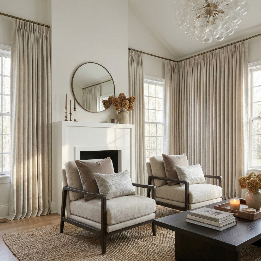 Marybel Glossy Abstract Ripple Curtains