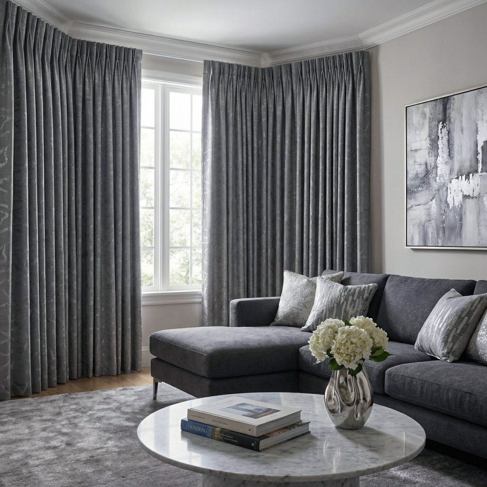 Marybel Glossy Abstract Ripple Curtains