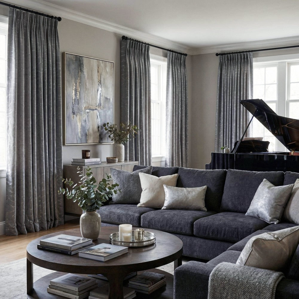Marybel Glossy Abstract Ripple Curtains
