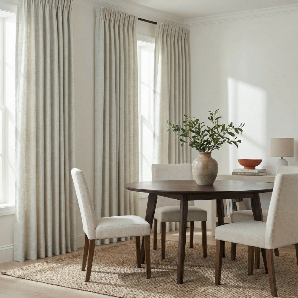 Mattia Soft Linen Curtains With Natural Dots