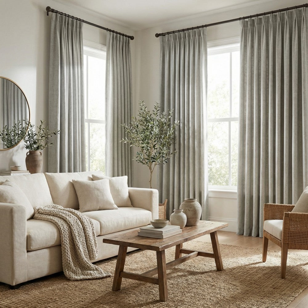Mattia Soft Linen Curtains With Natural Dots