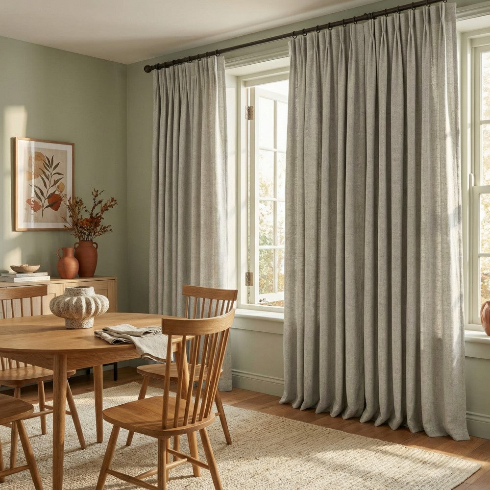 Mattia Soft Linen Curtains With Natural Dots