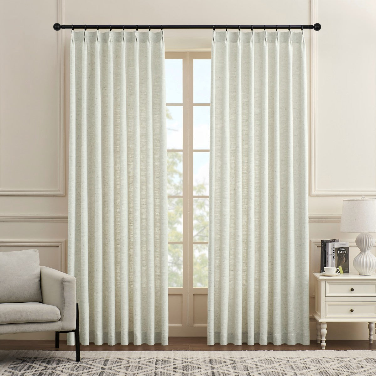 Mattia Soft Linen Curtains With Natural Dots
