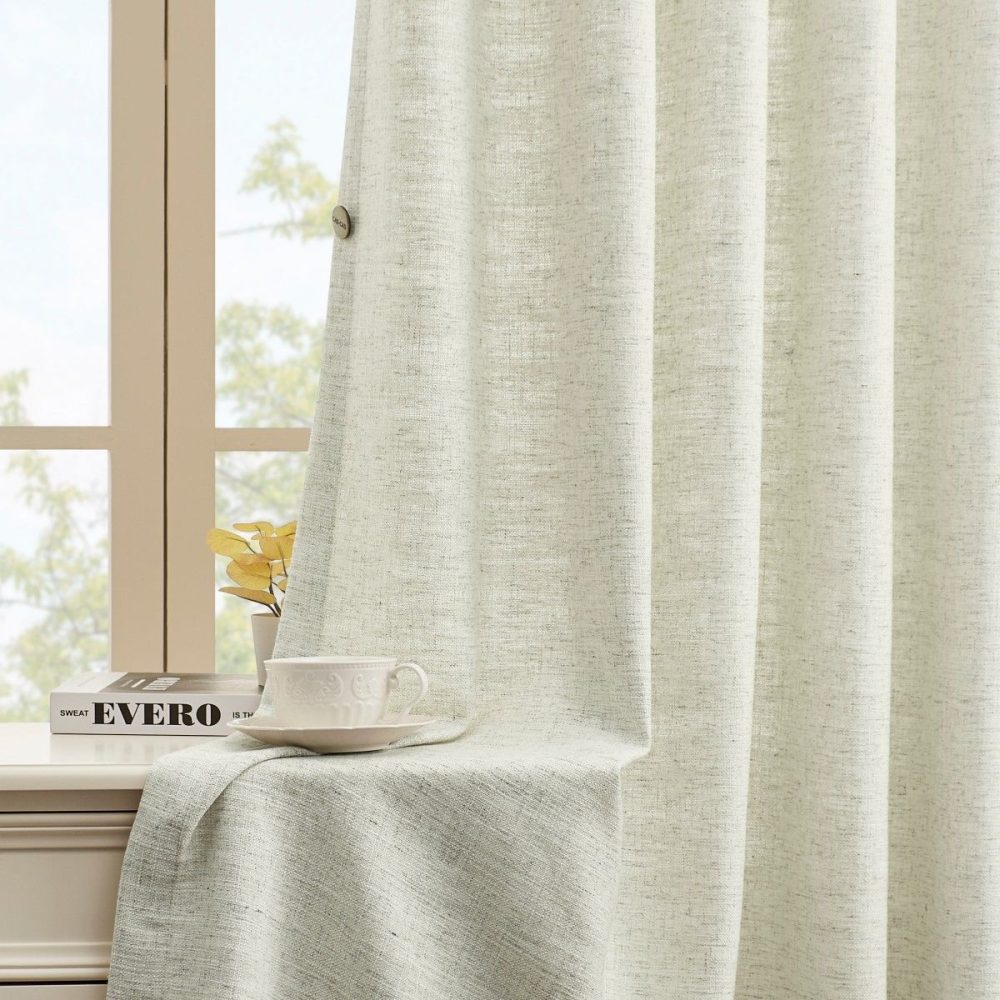 Mattia Soft Linen Curtains With Natural Dots