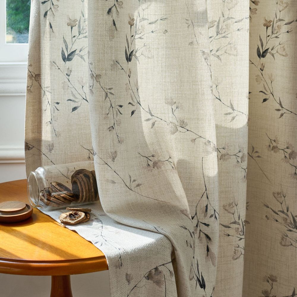 May Flower Sprigs Botanical Printed Curtains