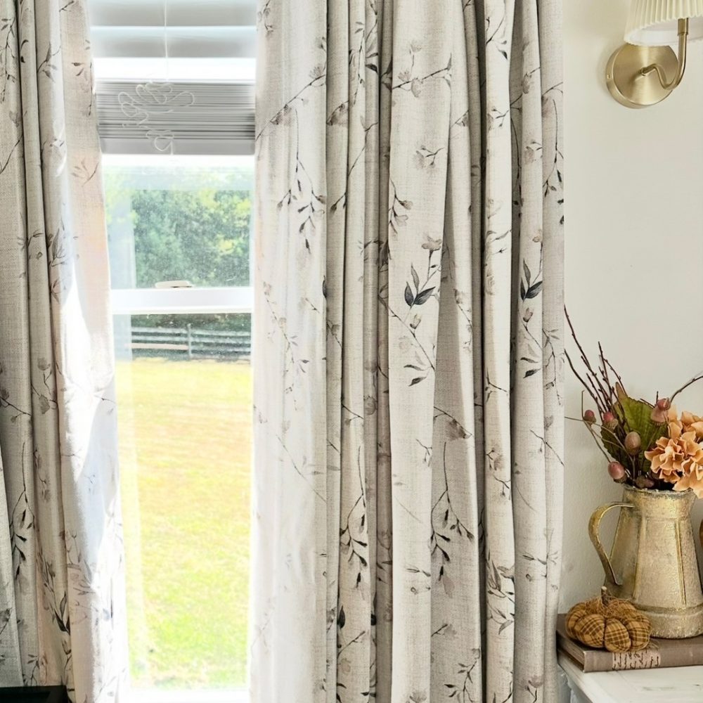 May Flower Sprigs Botanical Printed Curtains