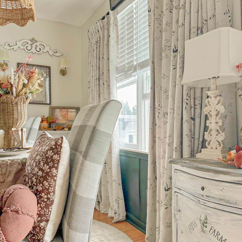 May Flower Sprigs Botanical Printed Curtains