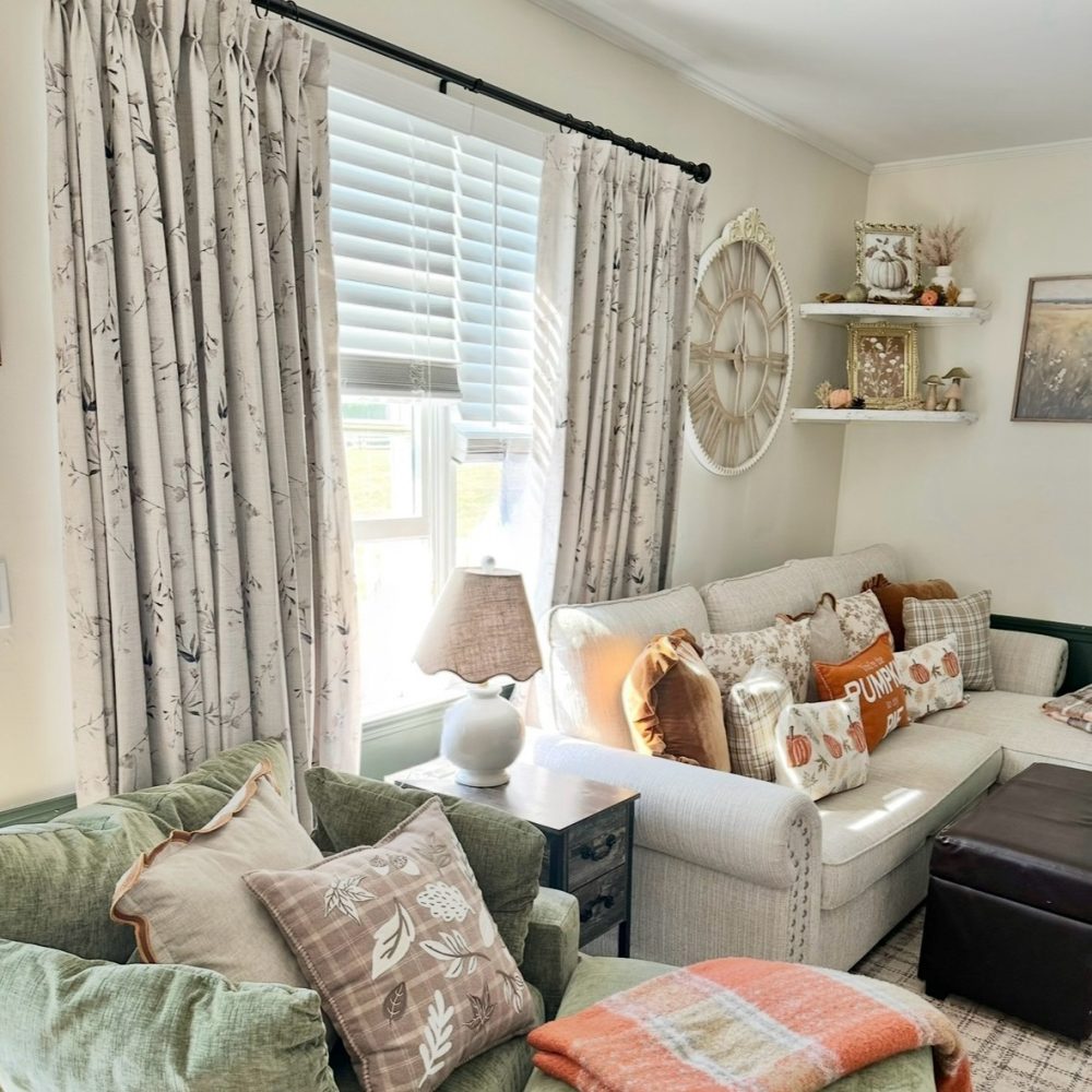 May Flower Sprigs Botanical Printed Curtains