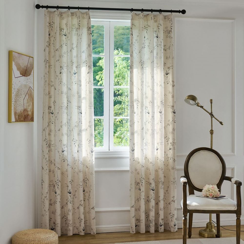 May Flower Sprigs Botanical Printed Curtains