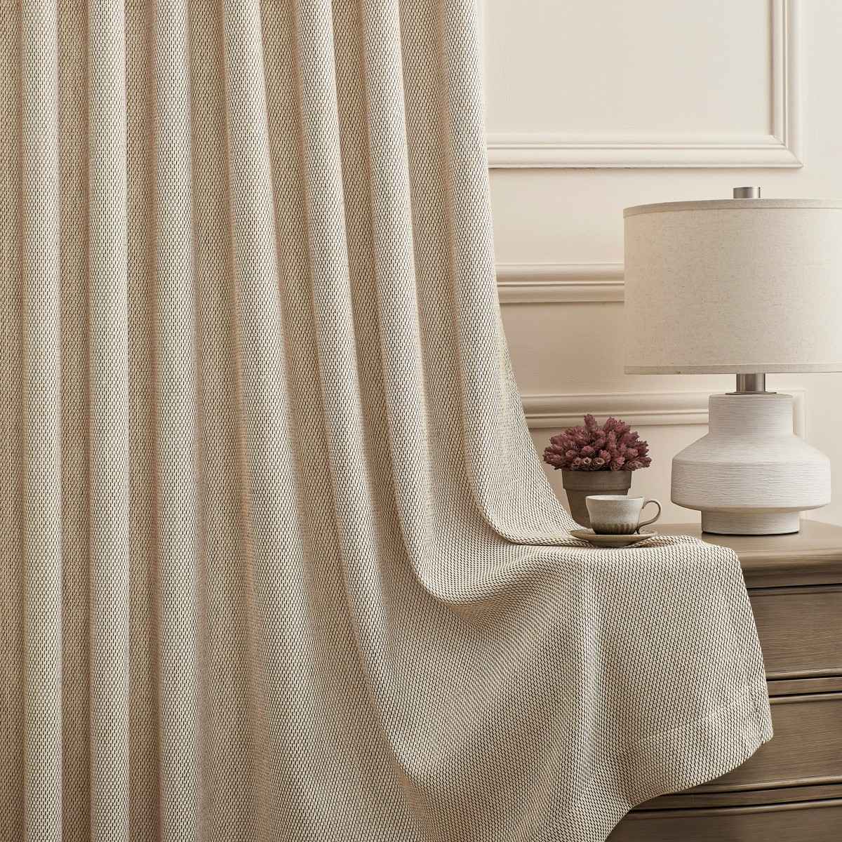 Milo Two-toned Textured Linen Custom Curtains
