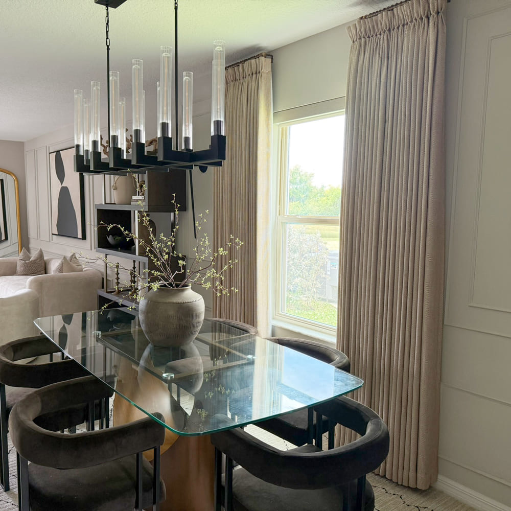 Milo Two-toned Textured Linen Custom Curtains