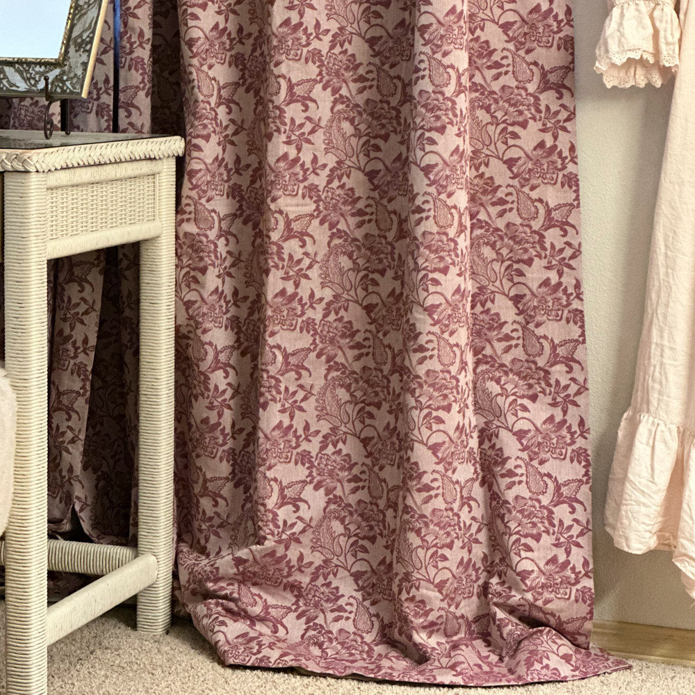 Rideaux en Coton Style Rustique Minnie à Fleurs Discrètes