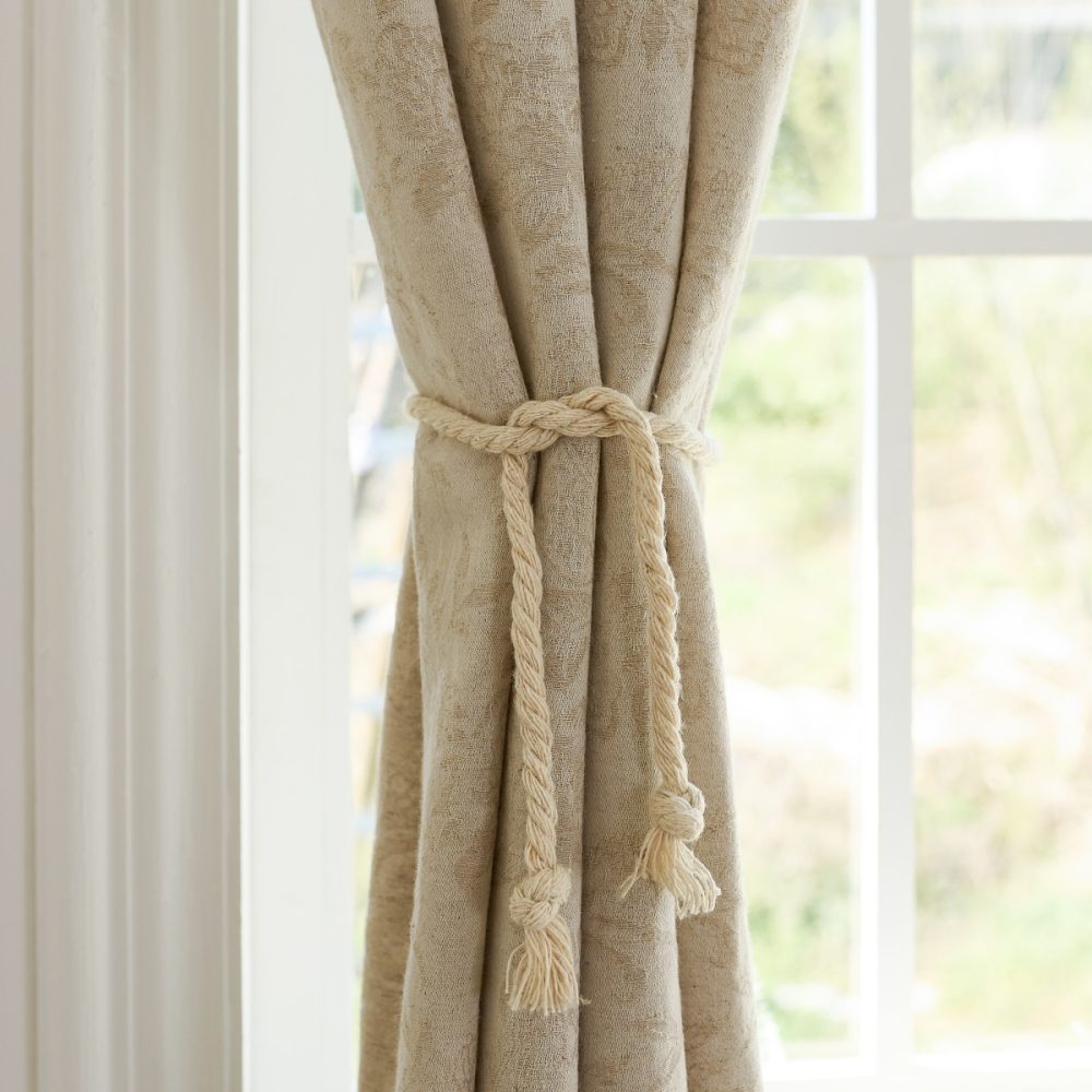 Minnie Rustic Style Subtle Floral Cotton Curtains