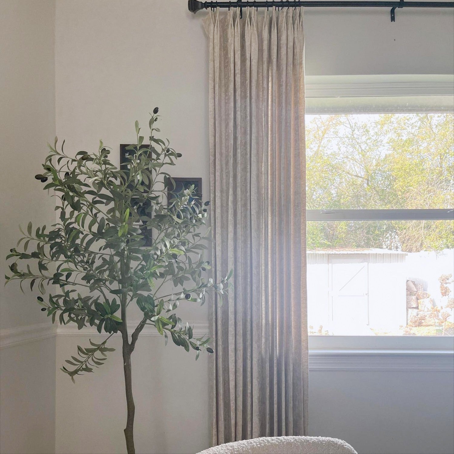 Minnie Rustic Style Subtle Floral Cotton Curtains