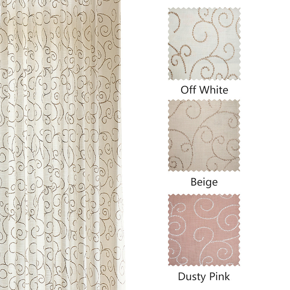 Minta Artistic Branches Embroidered Curtains