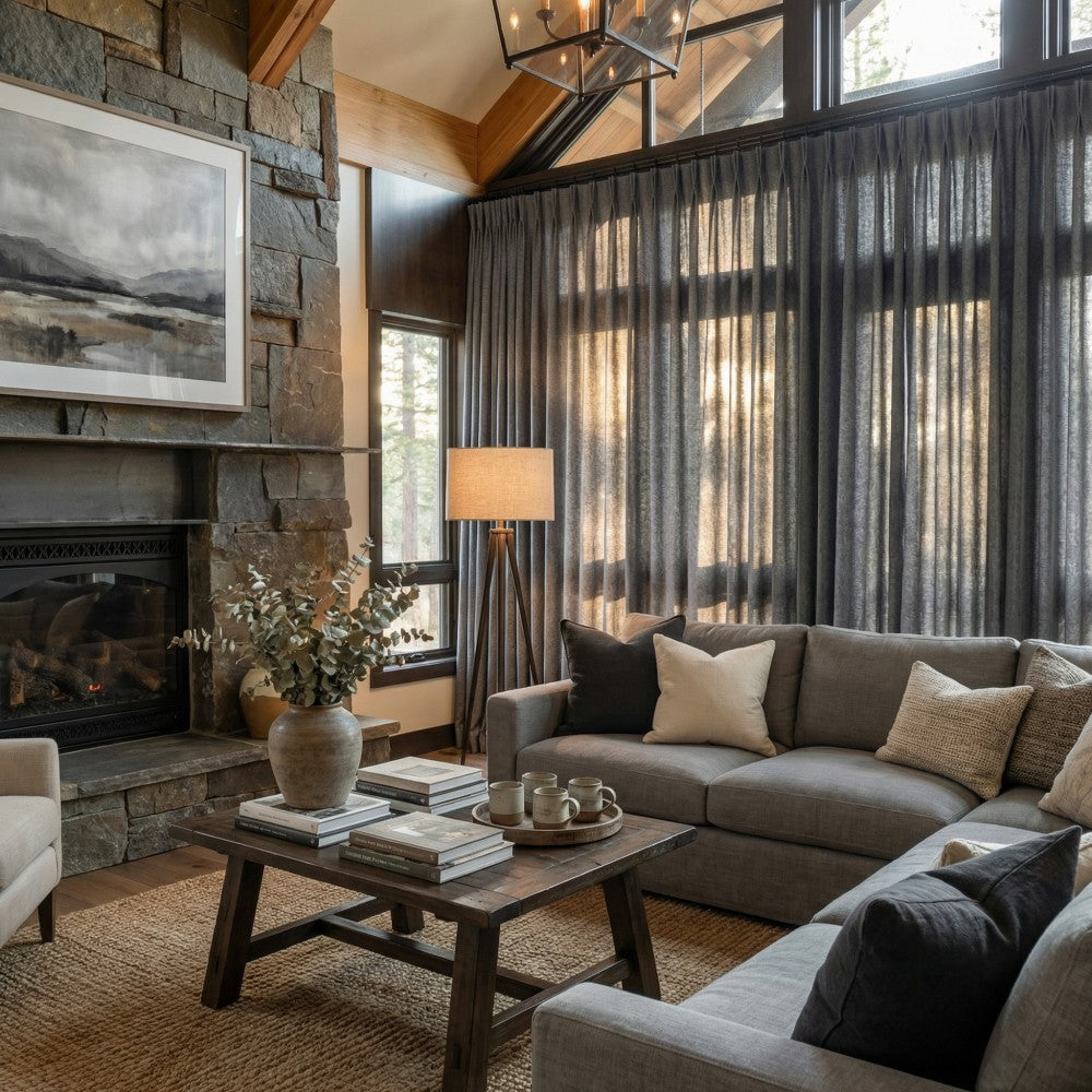 Miranda Subtle Floral Linen Cotton Jacquard Curtains