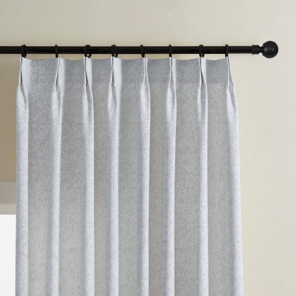 Miranda Subtle Floral Linen Cotton Jacquard Curtains