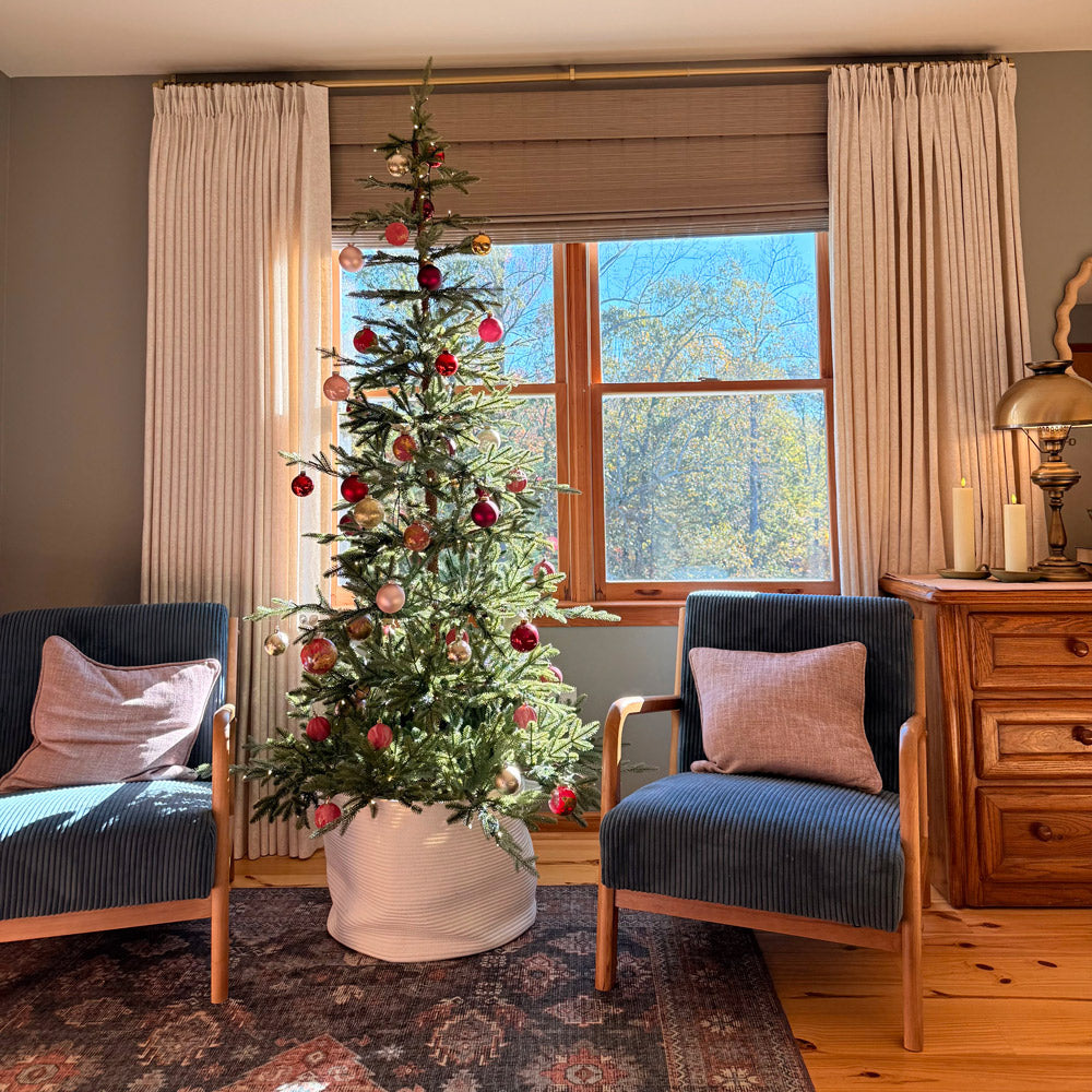 Miranda Subtle Floral Linen Cotton Jacquard Curtains