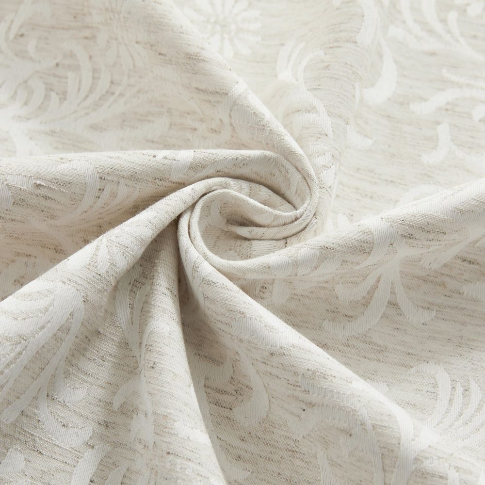 Miranda Subtle Floral Linen Cotton Jacquard Curtains