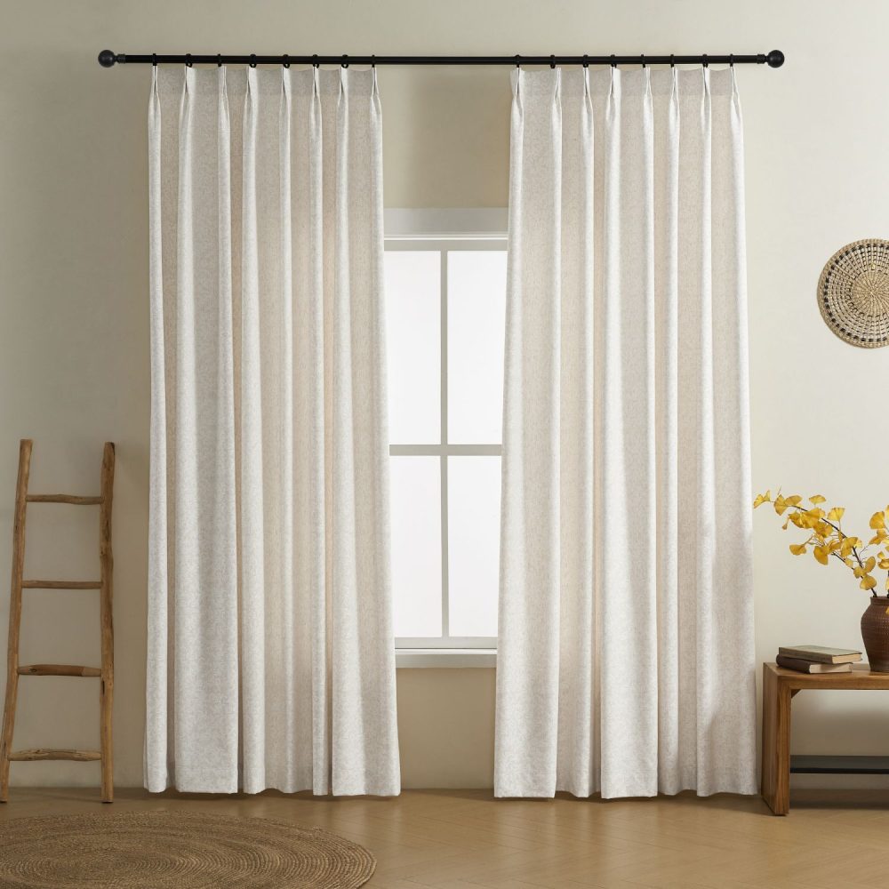 Miranda Subtle Floral Linen Cotton Jacquard Curtains