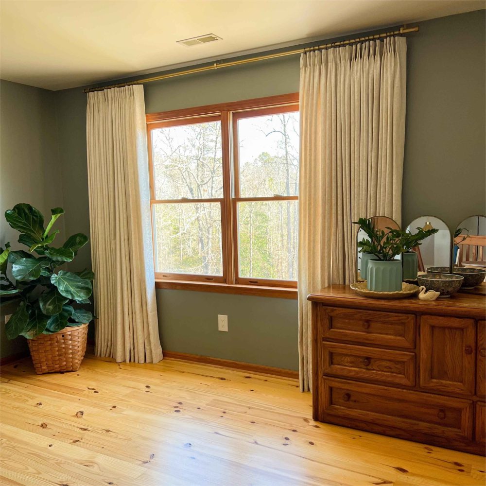 Miranda Subtle Floral Linen Cotton Jacquard Curtains