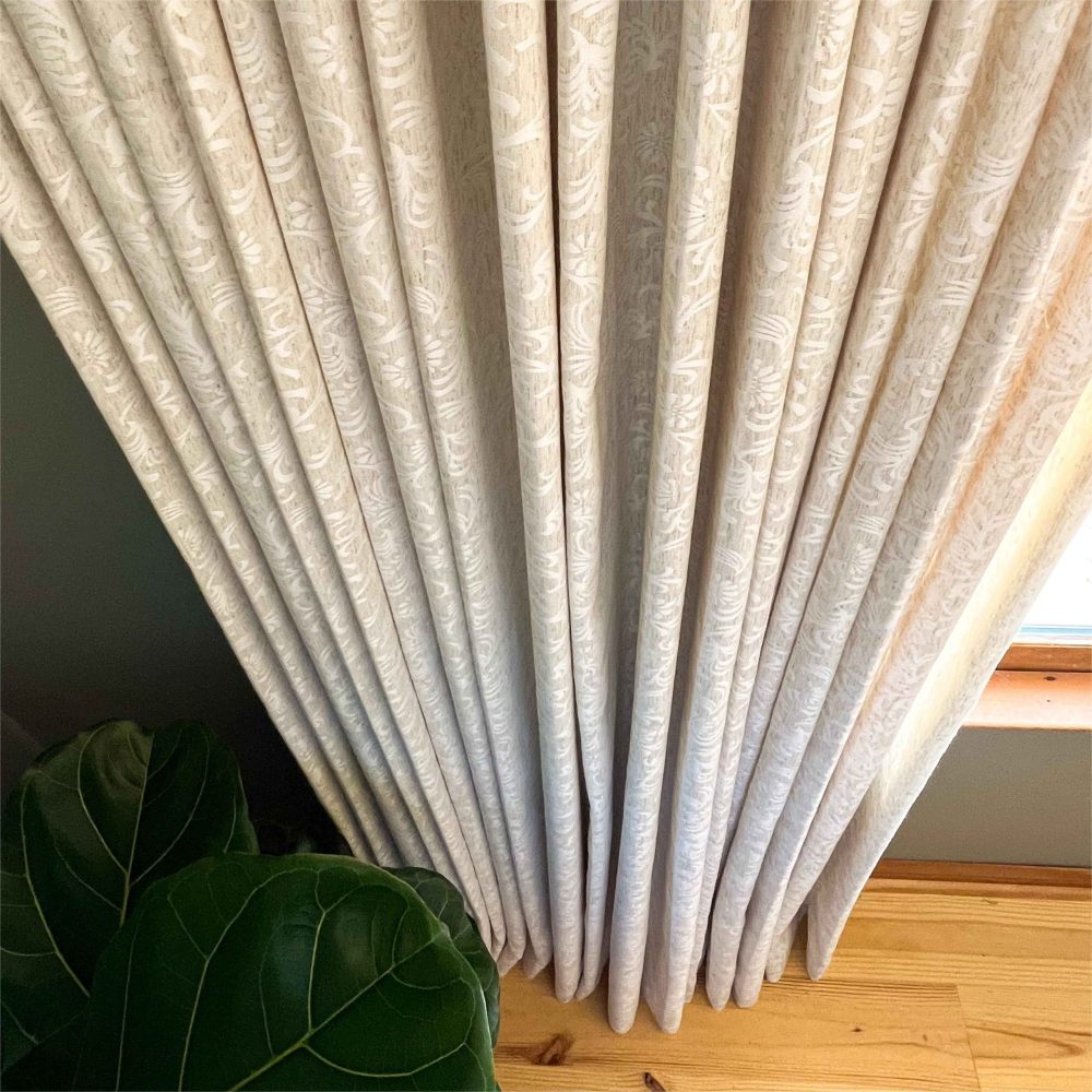 Miranda Subtle Floral Linen Cotton Jacquard Curtains