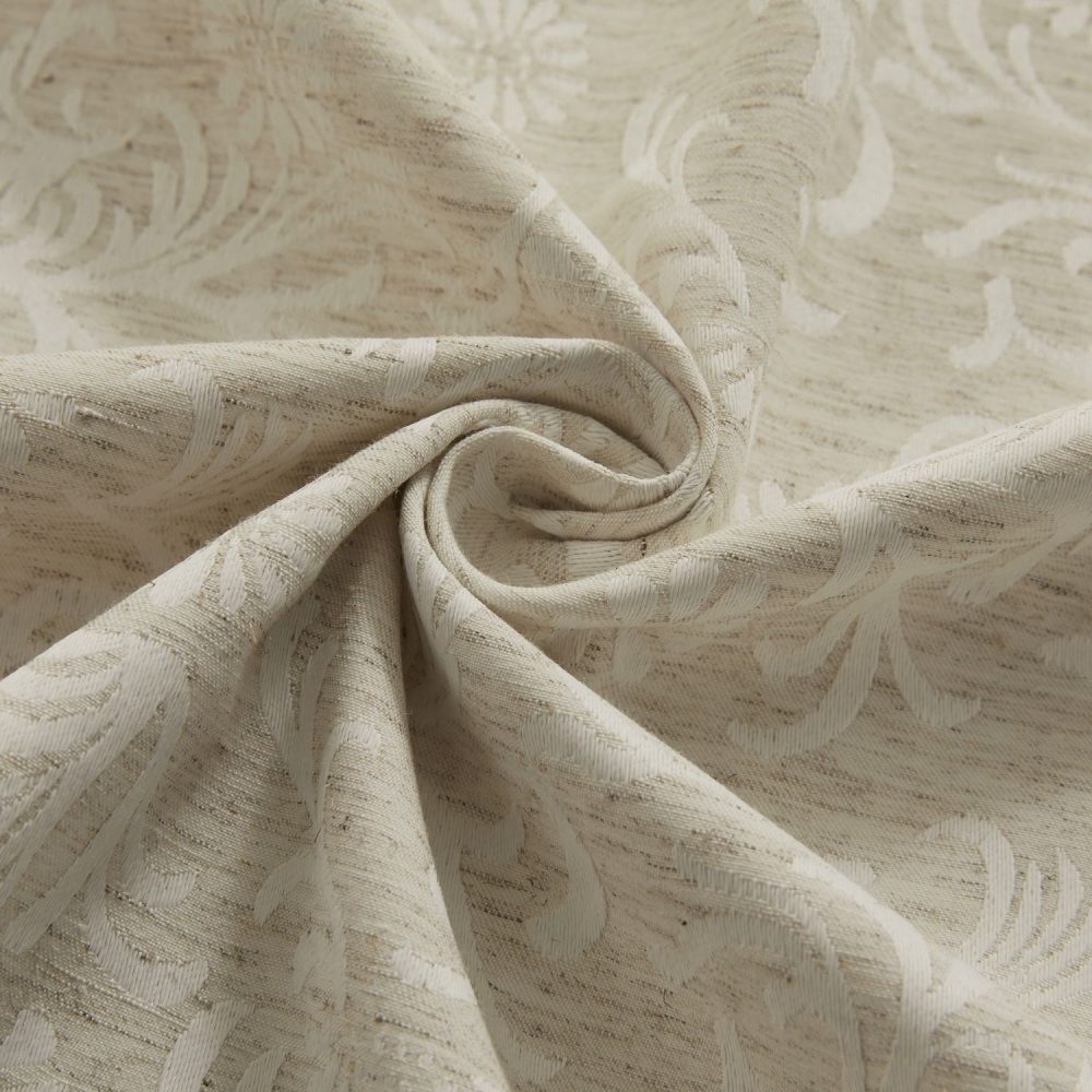 Miranda Subtle Floral Linen Cotton Jacquard Curtains