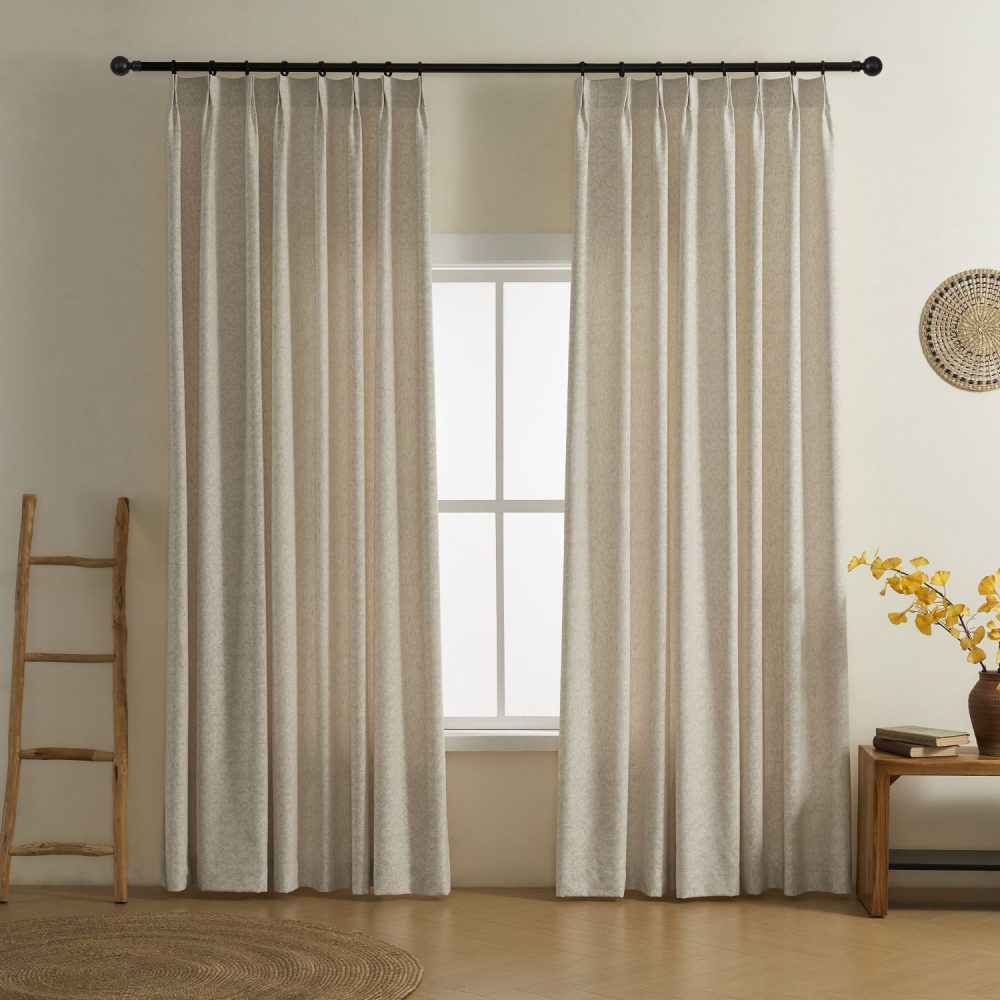 Miranda Subtle Floral Linen Cotton Jacquard Curtains