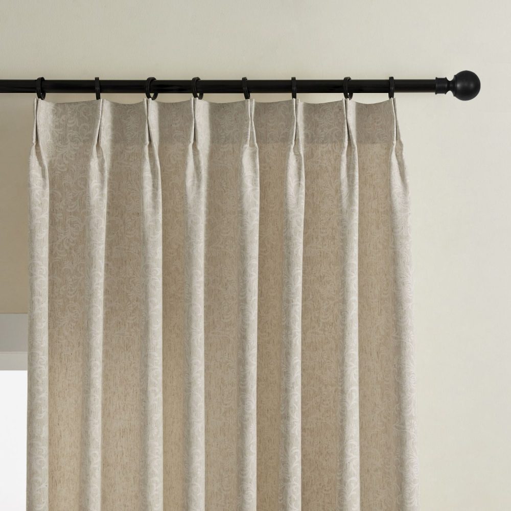 Miranda Subtle Floral Linen Cotton Jacquard Curtains