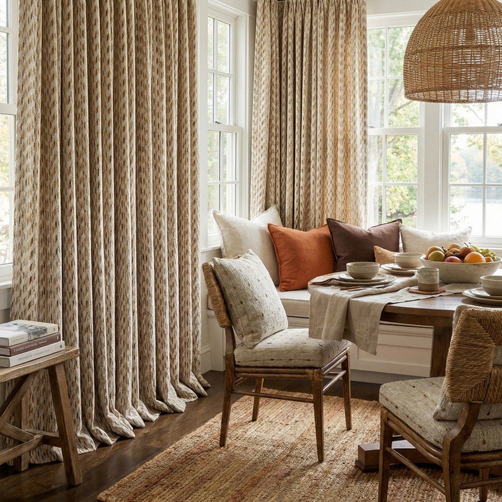 Monroe Cute Herringbone Patterned Curtains