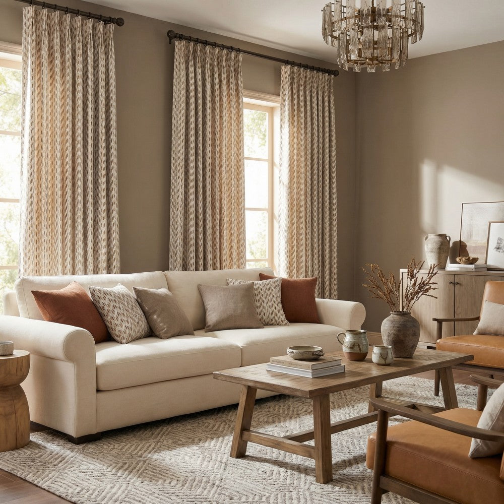 Monroe Cute Herringbone Patterned Curtains