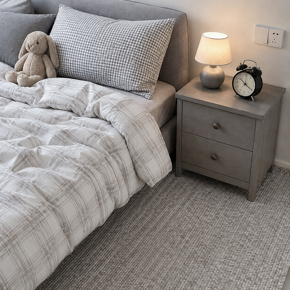 Tapis personnalisé Naya tissé main en laine et jute