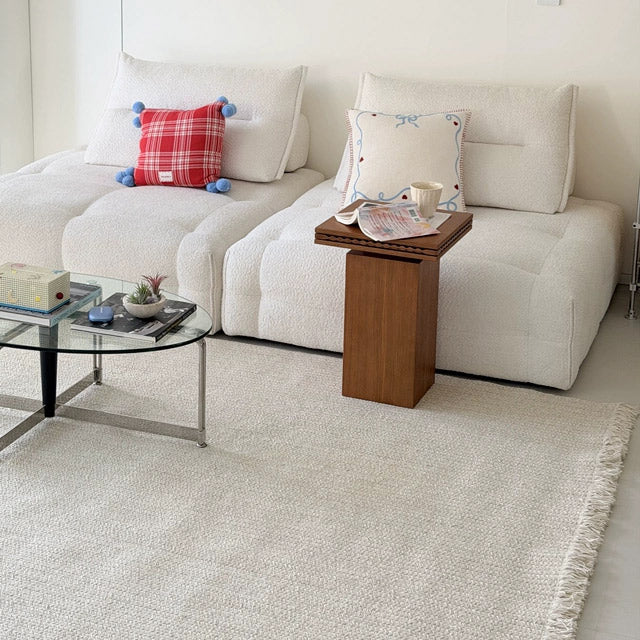 Tapis personnalisé Naya tissé main en laine et jute