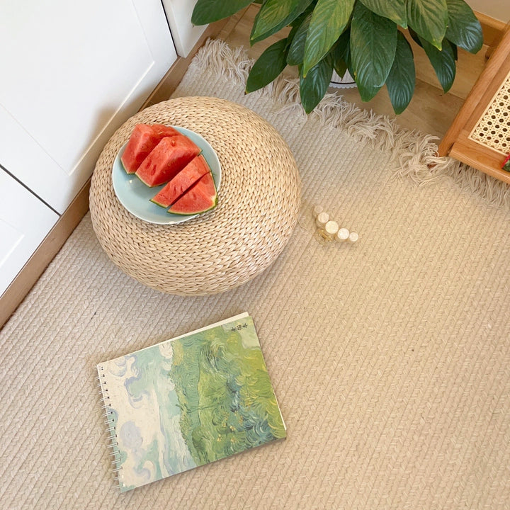 Tapis personnalisé Naya tissé main en laine et jute