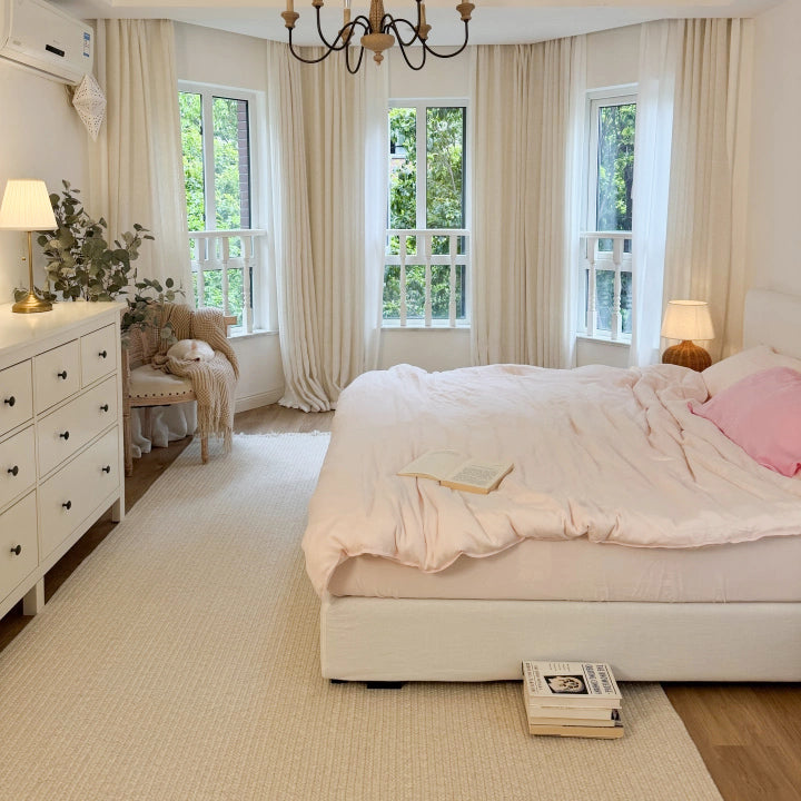 Tapis personnalisé Naya tissé main en laine et jute