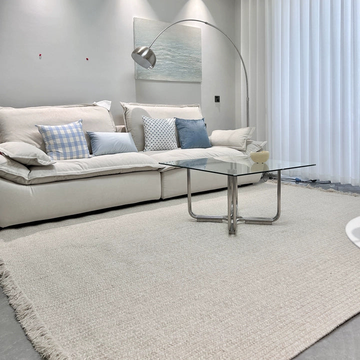 Tapis personnalisé Naya tissé main en laine et jute