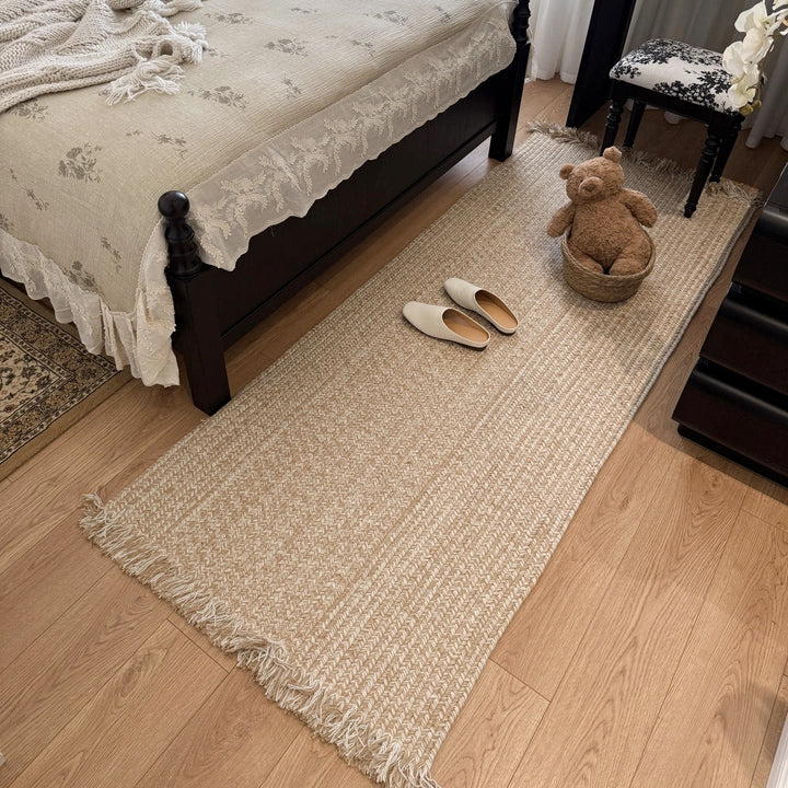 Tapis personnalisé Naya tissé main en laine et jute