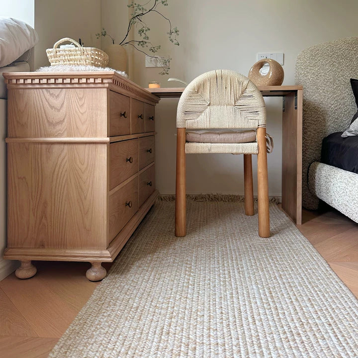 Tapis personnalisé Naya tissé main en laine et jute
