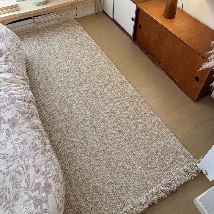 Tapis personnalisé Naya tissé main en laine et jute