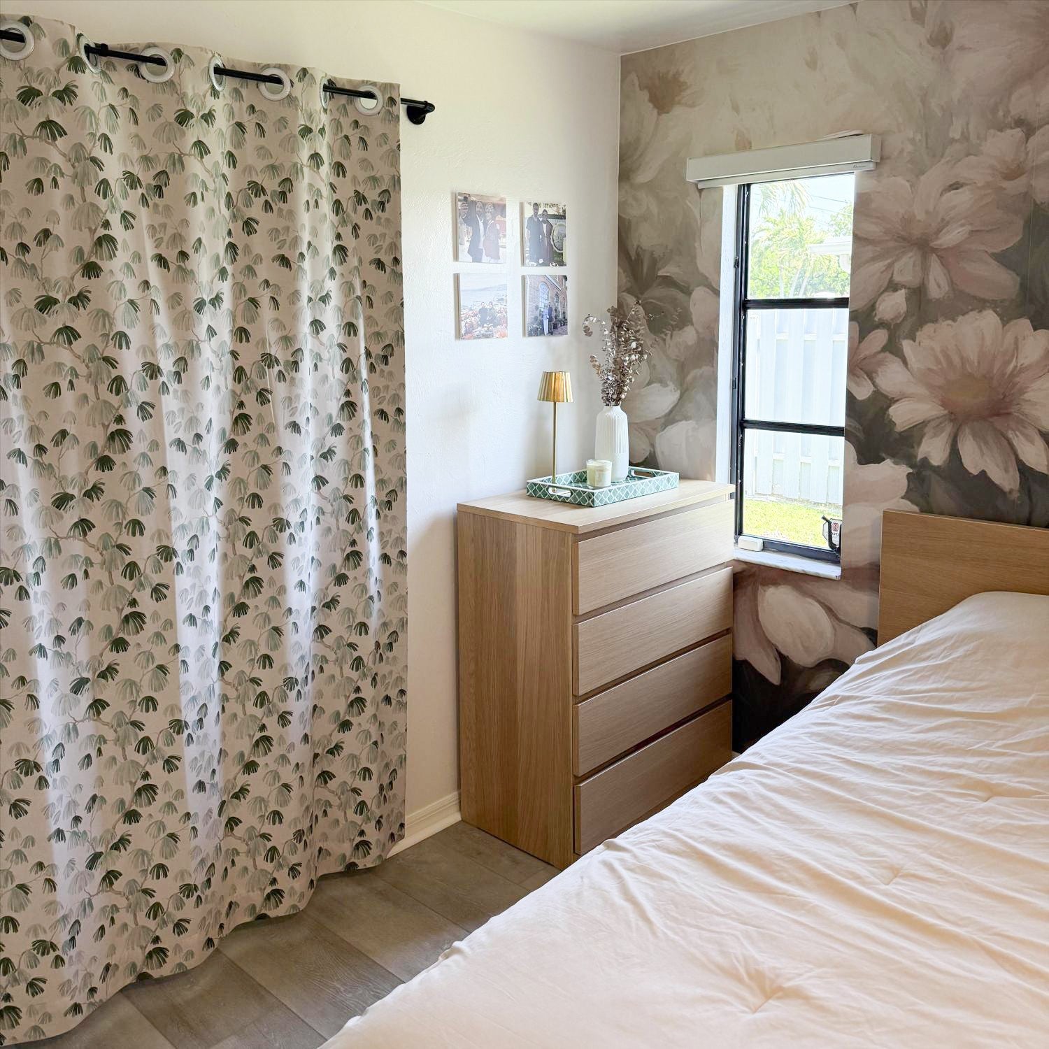 Nayla Green Unconventional Pine Print Curtains