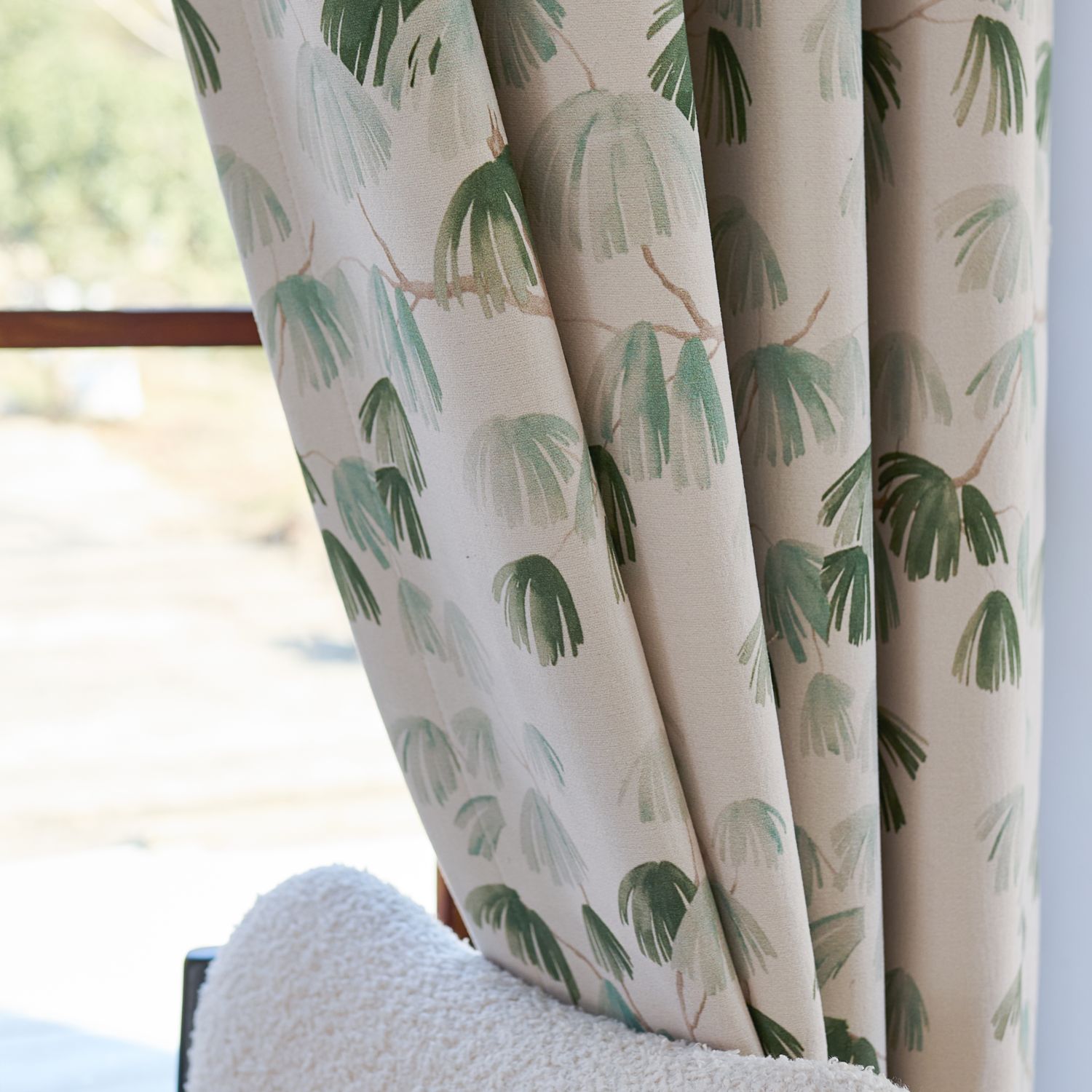 Nayla Green Unconventional Pine Print Curtains