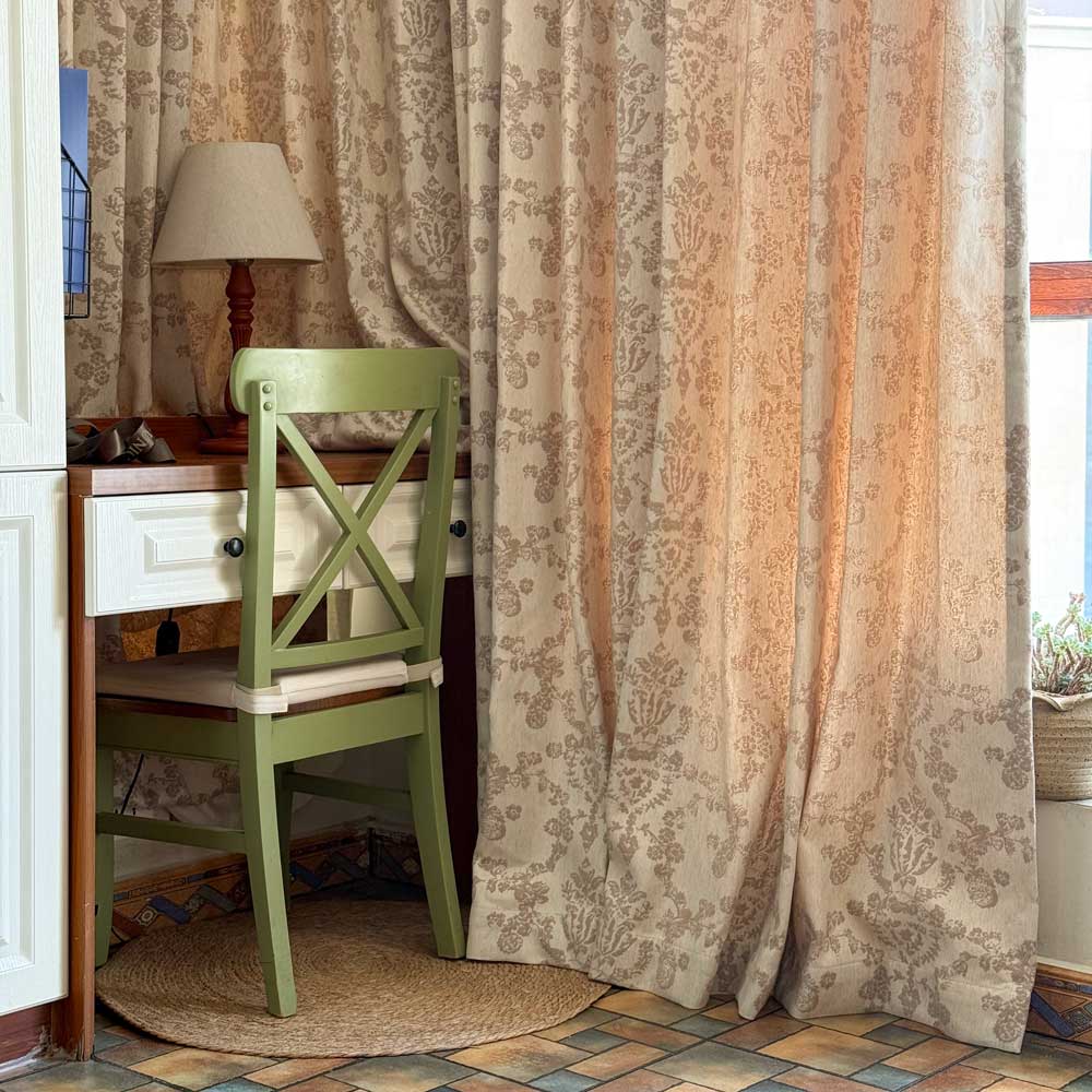 Nellie Cottage Style Floral Jacquard Curtains