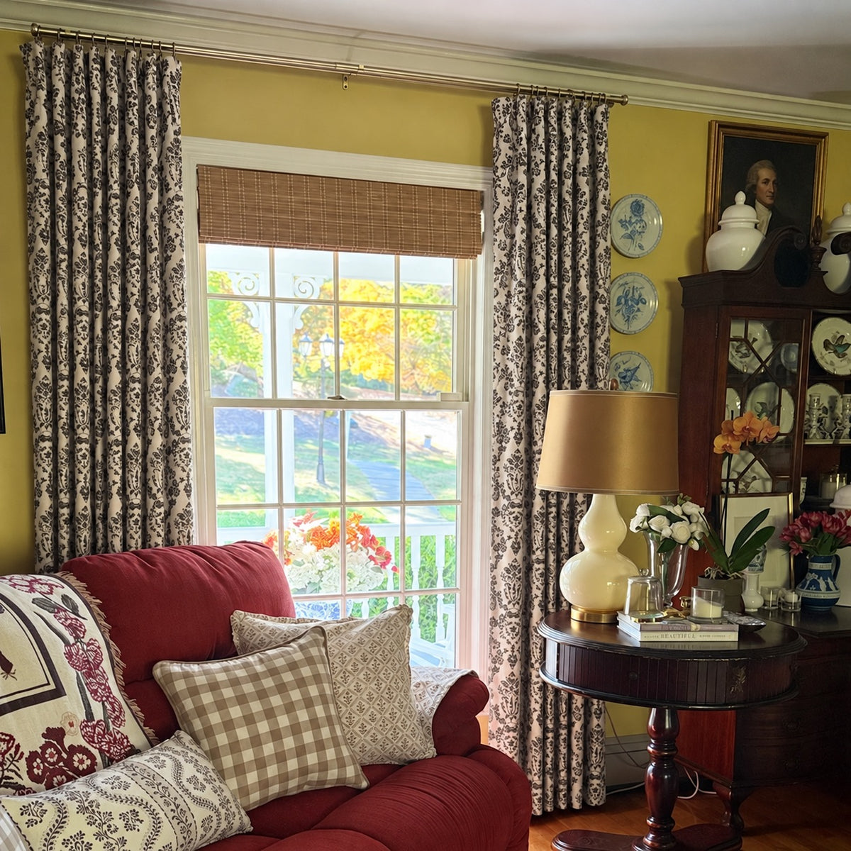 Nellie Cottage Style Floral Jacquard Curtains