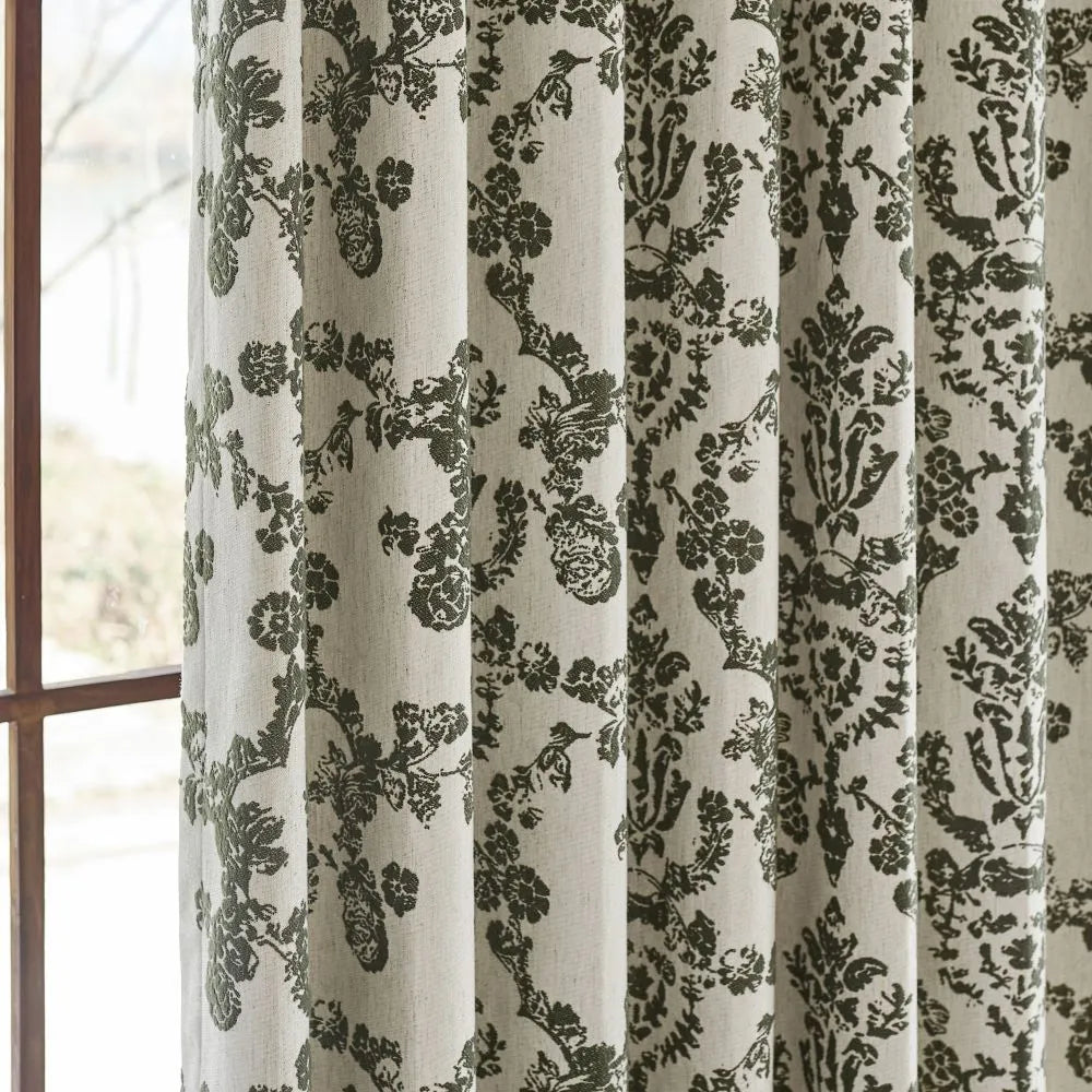 Nellie Cottage Style Floral Jacquard Curtains