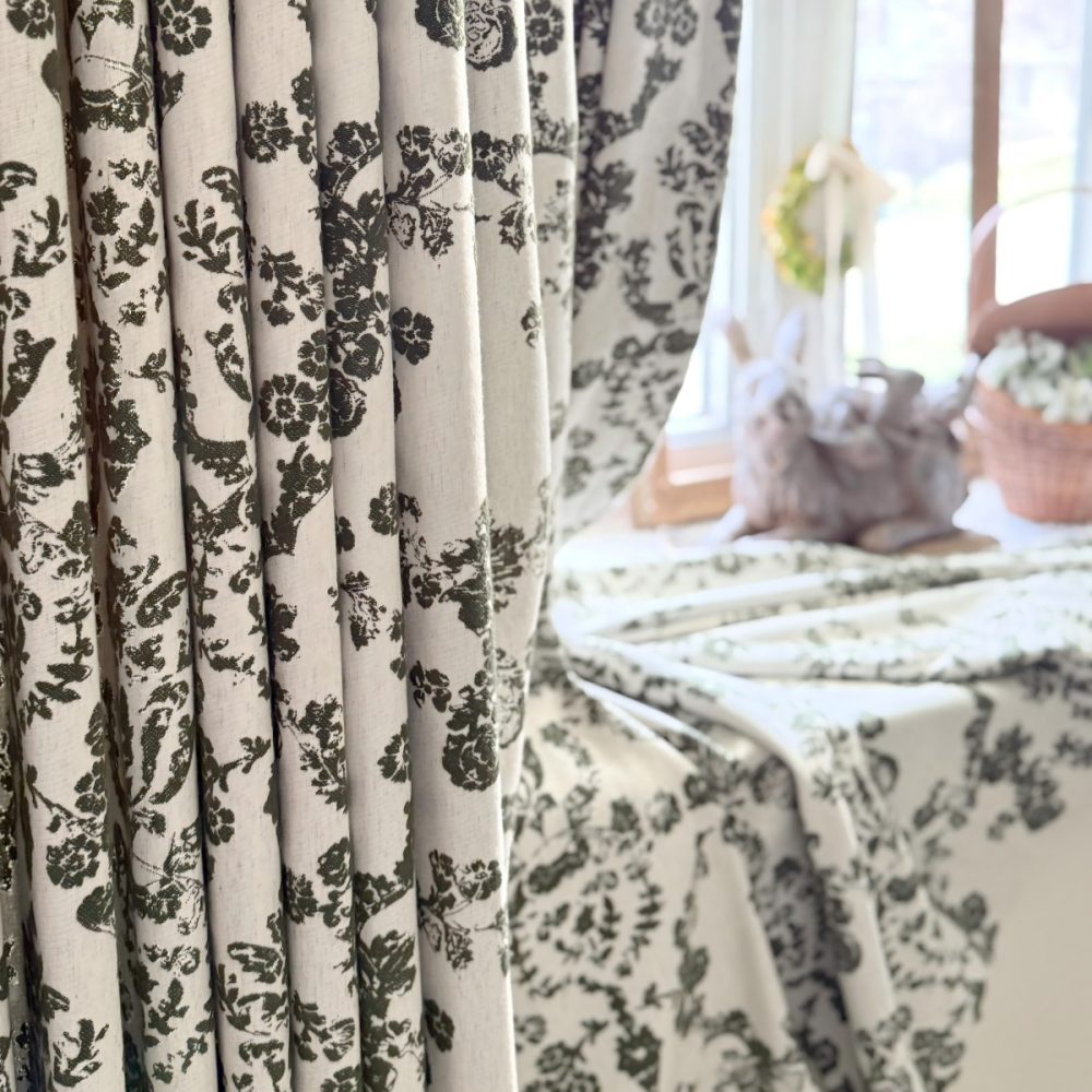 Nellie Cottage Style Floral Jacquard Curtains