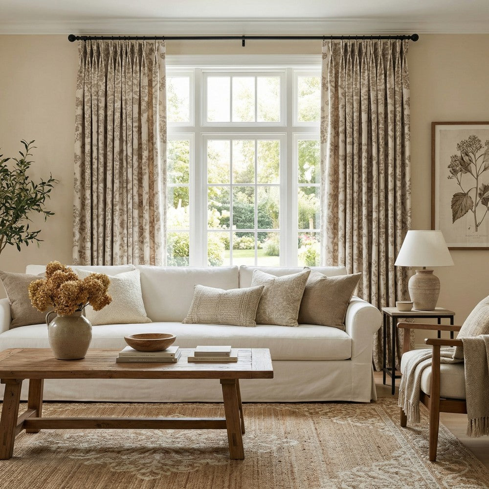 Nellie Cottage Style Floral Jacquard Curtains